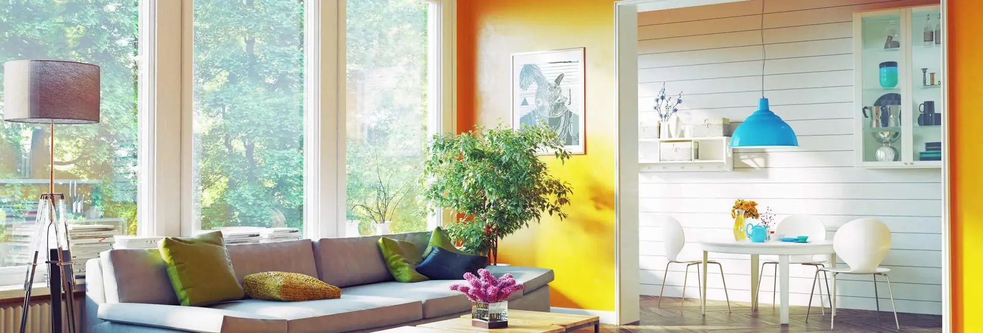 Diseño interior en tono amarillo Diseño interior en tono amarillo