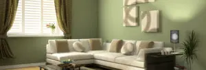 Diseño interior en tono verde