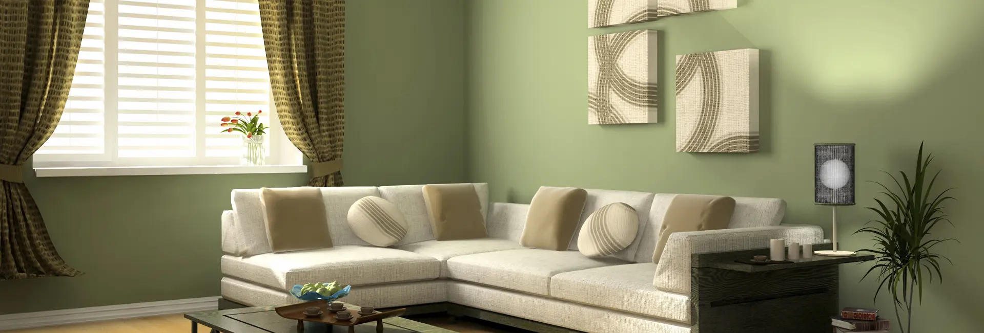 Diseño interior en tono verde Diseño interior en tono verde