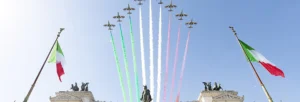 El sobrevuelo de la Frecce Tricolori